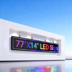 P10 LED Signs Programmable Outdoor 77"x14", IP65 Waterproof Scrolling LED Sign, Vibrant Colors Digital Led Signage Displays, Wifi + USB Control Open Signs for Business