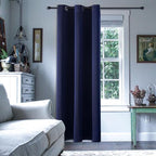 ChrisDowa Grommet Blackout Curtains for Bedroom - Thermal Insulated Room Darkening Curtains for Living Room (1 Panel Set, Navy Blue, 42W x 84L)