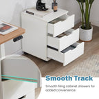 Farini Mobile File Cabinet for Home Office, 3 Drawer Chest Wood, Drawers Unit for Under Desk, Storage Drawers Cabinet White