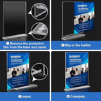 Acrylic Sign Holder 8.5 x 11,10 Pack Clear Sign Holder Double Sided Table Menu Vertical Desktop Display Stand Paper Flyer Holder Tabletop Sign Holder Suitable for Restaurants, Office, Store, Hotels