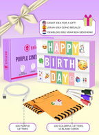 Purple Cinema Light Box with 312 Letters, Emojis & 3 Markers - Led Light Box Sign for Home & Purple Bedroom Decor for Girls - Light Up Letter Board - Best Gift Idea for Girls on Christmas
