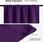 PONY DANCE Blackout Window Curtains - Energy Saving Thermal Insulated Blackout Curtains/Window Coverings with Rod Pocket Living Room Home Decoration, 42 W x 72 L, Royal Purple, 2 Panels