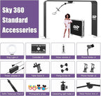 HARZHI Overhead 360 Photo Booth with Software Control APP 360-DegreeRotating Full Body Spin with Ring Light for Big Parties (Booth+Arm)