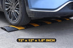 6' Ft 72" Inch Heavy Rubber Speed Bump Hump, 1-Piece Integrated Cable Cover Ramp, Installation Parts Included, Road Safety Bumps for Garage Parking Lot, Speed Control (72" Speed Bump x 2Pcs)