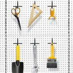 1/4 Inch Extra Thick Pegboard Hooks,Only Suitable for 1/4" Pegboard Board,Metal Pegboard Hooks for Hanging Storage (All Black, 60pcs L Hook)