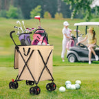27 Gal/180 LBS Capacity Shopping Cart, Upgrade Huge Grocery Cart on Wheels,Heavy Duty Foldable Utility 360° Rolling Swivel Wheels for Shopping Picnic Groceries Laundry (Khaki)