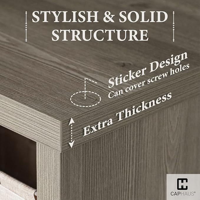 Fencer Wire 13-Inch Cube Storage Organizer Shelf, with Extra Thick Exterior Edge, Room Open Storage Shelf Divider, Bookcase, 6-Cube / 8-Cube / 9-Cube, Colors Available in Rustic Grey Oak and White