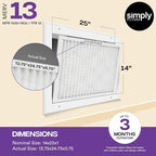 Simply 16x18x1 Air Filter, Merv 8, 6 Pack, For Home AC Furnace & HVAC (Actual Size: 15.75"x17.75"x0.75") DUST, Pet, & Allergy Control