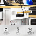 Rolling Kitchen Island with 2 Bar Stools, Drop Leaf & Power Outlet, Large Kitchen Islands Cart on Wheels, Movable Kitchen Island with 5 Open Shelves & Towel Rack for Kitchen, Dining Room, 48″, White