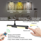 BIGMONAT Rechargeable Picture Light for Paintings with Remote, Battery Operated Dartboard Light, Wireless Art Light, Dimmable Display Lamp for Wall Photo Artwork Gallery Portrait