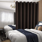 BGment Brown Sliding Door Curtain 84 Inches Long, Wide Room Divider Privacy Curtain for Bedroom, Thermal Curtain for Glass Door Room Darkening Noise Reducing, 1 Panel, Each 100 Inch Wide