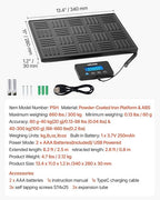 VEVOR Digital Postal Scale, 0.7 oz/3.5 oz Dual Accuracy, 660 lbs Commercial Weight Scale with Hold/Tare Function & LCD Display, Fit for Packages, Postage, Luggage, Battery & Charging Cable Included