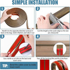 Floor Cord Covers for Wires 20FT Cable Hider Wire Cover Self Adhesive Cord Hider Floor for Offices, Homes, Workshops, Warehouses Cable Cavity 0.39" W x 0.27" H