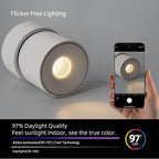 Aisilan Dimmable Ceiling Spotlight 2 Pack, Modern LED Wired Spotlight Indoor,15W Spot Light 350° Directional Lighting, Wall Spot Lights for Picture Panting Living Room Bedroom, 3000K CRI 97, White