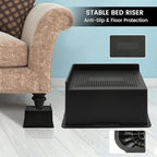 Bed Risers 3 Inch Heavy Duty, Oversized Furnitures Risers 3 inch Support 6000 lbs, Bed Table Rising Blocks, Fits for Couch, Sofa, Chair, Furniture Lifts (6 Inch Black 8 Pack)