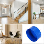 uxcell 4pcs Rubber End Caps 120mm(4.7 Inch) ID Vinyl Round End Cap Cover Screw Thread Protectors Blue, 50mm Height
