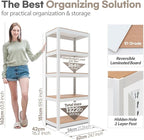 HOMEDANT House 5 Tier 24.1" W Laminated Metal Shelving Unit Adjustable Storage Utility Rack Heavy Duty Shelves Organization Multipurpose Shelf Kitchen Garage Pantry Closet 1 Pack