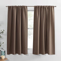 PONY DANCE Modern Blackout Curtains 63 inches Long, Noise Reducing Thermal Insulated and Privacy Room Darkening Drape Panels for Boy's Guest Room Door Window (Mocha, 2 Panels, W42 x L63 -Inch)
