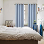 BGment Blackout Curtains for Bedroom - Grommet Thermal Insulated Room Darkening Curtains for Living Room, Set of 2 Panels (52 x 72 Inch, Spa Blue)