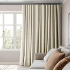 Room Divider Curtains Total Blackout Privacy Curtain Panel Room Thermal Insulated Noise Reduction Curtain for Bedroom Window Living Room Ceiling Track Curtains W 150 × H 108 in Beige.