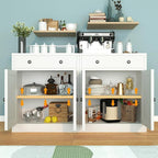 BESFUR Metal Storage Cabinet with Doors and 1 Drawer, 32” Metal Cabinet for Classroom, Home and Office - White