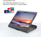 Tablet POS Stand - Heavy Duty Steel Kiosk Stand with 360° Swivel Base Anti-Theft - Compatible with 10.9" iPad 10th, Pro 11" 1 2 3 4, Air 4 5, Air 11", iPad 11"(A16)
