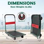 LEADALLWAY Foldable Push Cart Platform Cart (Green 330lbs with 2 Ropes, 28.7x18.5x32.3inches)