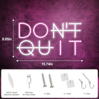 Don't Quit LED Neon Sign for Wall Decor, DO IT Neon Lights Party Decorations, USB Powered Switch Lighting Adjustable for Office, Gym, Man Cave, Gamer Room Decor