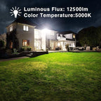 4 Pack 100W LED Flood Light, IP66 Waterproof Outside Flood Light, 12500LM Super Bright Outdoor Security Lights, 5000K Daylight White Floodlight for Yard Garden Playground Basketball Court Patio