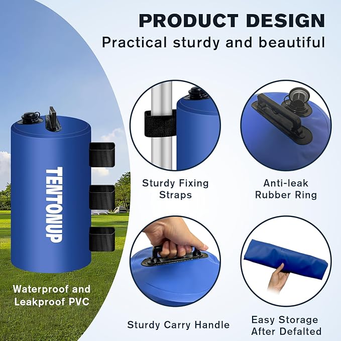 Canopy Water Weight Bags, 88 LBS Heavy Duty Canopy Weights Set of 4, Tent & Gazebo Leg Weights for Pop Up Canopy, Carport, Blue
