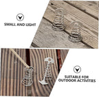 POPETPOP 2pcs Fish Bone Tent Pegs Stainless Steel Spring Hook Lightweight Ground Nails for Camping Hiking Outdoor Tent Accessories Small