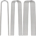 8 Inch Landscape Staples, 25 Pack Galvanized Landscape Stakes Heavy Duty 8 Gauge U-Shaped Garden Stakes, Ground Stakes for Weed Barrier Fabric, Irrigation Tubing, Fence, Outdoor Decorations