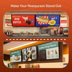 Digital Signage Player for Restaurants – No Subscription Needed, Includes Free Upload & Menu Scheduler, Unlock Affordable Premium Tools: Template Builder & AI Enhancer