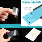 500 Pcs Clear Plastic Tags for Protecting Shelf Label, Price Tag Sign and Ticket Paper Label Holders Library Shelf Dividers Markers for Classroom Office(3 x 1.25 Inches)
