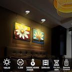 Rechargeable LED Spotlight, Indoor Battery Operated Spotlights with Remote, 3 Lighting Modes Up Lights for Plants, Dimmable Timer Picture Lights for Wall Art Painting Tree Spotlight