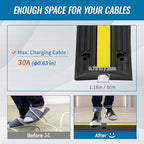 VEVOR 3.28 ft Cable Protector Ramp, 4 Pack of 1 Channel, 18000 lbs/axle Capacity Heavy Duty Rubber Speed Bumps, Floor Cord Cable Protector Wire Cover, for Residential Areas, Private Garages, Gardens