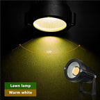 Z Outdoor Landscape LED Lighting 5W Waterproof Graden Lights COB Led Spotlights with Spiked Stand for Lawn Decorative Lamp US 3- Plug 3500K Warm White Lights (2 Packs)