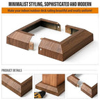 1 pcs 6"x6" (Actual: 5.5"x5.5") Aluminum Deck Post Base Cover, for Deck railings, Stairs, Patios, Porches Split Deck Post Skirt (Walnut Wood)