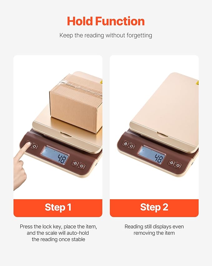 VEVOR Digital Shipping Postal Scale, 0.1 oz High Accuracy, 88 lbs Postal Scale with Hold/Tare/Auto-Off Function, Flip Holder Design & Easy Calibration, Fit for Home and Office Use, Battery Included
