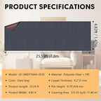 Marine Carpet,5 FT x 25 FT Dark Gray Indoor Outdoor Carpet 0.2" Thick Boat Carpet with Water-Proof TPE Backing, Non-Slide Outdoor Marine Carpet Roll for Home, Patio, Porch, Deck
