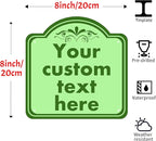 Custom Aluminum Weatherproof Metal Sign, Modern Customizable, Green, 8*8 Inch, Indoor/Outdoor, Versatile Mount