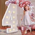 imprsv 4FT Marquee Numbers,DIY Light Up Numbers for 40th Birthday Decorations, Party Party Decorations,Anniversary Party Decor,Mosaic Number for Balloons Number 4,Pre-Cut Foam Board Kit