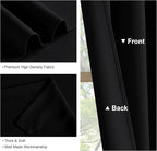 PONY DANCE Blackout Curtains for Bedroom 90 inches Long 2 Panels Set, Thermal Insulated Rod Pocket Black Out Window Drapes, Noise Reducing Window Treatment for Living Room(W42 x L90 inch, Black)