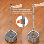 KZKR Spin Mop and Bucket Set with 8 Replaceable Microfiber Mop Pads with Self Separation Dirty and Clean Water System, Self Wringing 360° Rotating Square Mop Head for Hardwood Tile Marble Floors