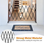 SMONTER Expandable Barricade Gate, 82" Metal Safety Barrier Gate with Casters, Accordion Garden Yard Fence Portable Dog Gates with Latch Indoor Outdoor