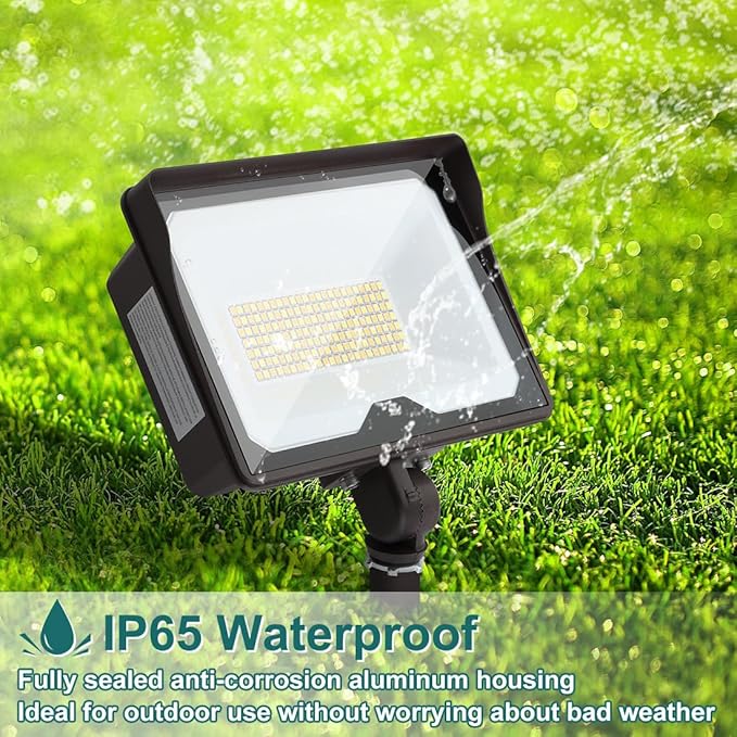 kadision 55W LED Flood Light with Dusk-to-Dawn Photocell, 3000K/4000K/5000K Selectable, 120V 6600lm IP65 Waterproof Knuckle Mount Outdoor Security Lights, ETL Listed, 4-Pack