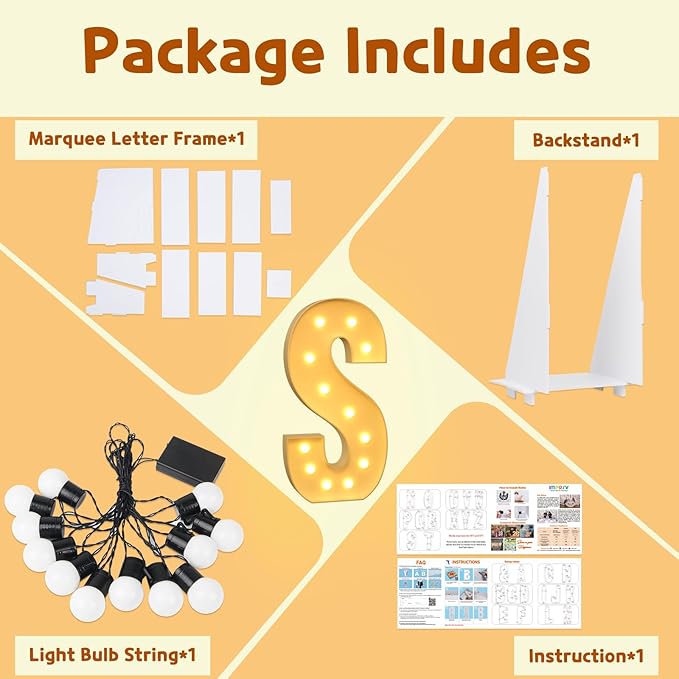 imprsv Light Up Letters, 4FT Marquee Letters for Birthday Wedding Engagement Party Decor, Large Marquee S for Party Decoration Arch Kit Decorations
