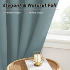 KGORGE Room Darkening Curtains for Bedroom 54 inch Length, Privacy Energy Saving Noise Reducing Small Window Treatments for Dining Room, Back Tab Rod Pocket, Dusty Blue, 2 Panels, W52 x L54