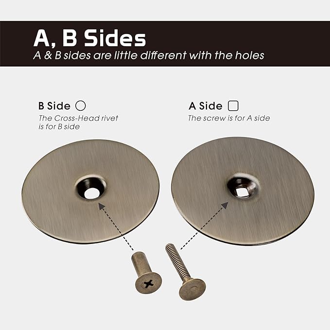 Door Hole Cover Plate, 2-5/8" Diameter Solid Steel, Hole Filler Plate for Door Handle (1, Antique Brass)
