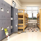 6 Door Locker with Lock, Metal Storage Locker Cabinet with for Employees Organizer, Office, School, Gym, Home, Require Assembly (Grey)